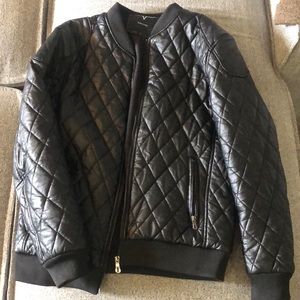 Black faux leather jacket size L